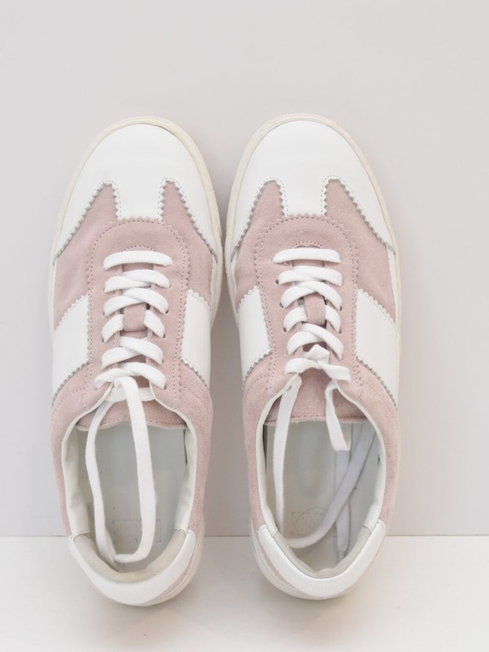 PAIGE Brie Sneaker Pink Suede Leather Low Top Shoes Size 8.5 Womens